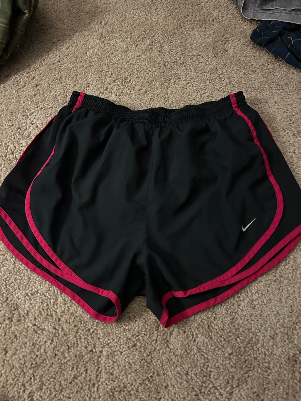 Nike Black Women's Athletic Shorts With Pink Trim